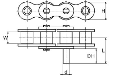 xích chốt dài, xích chốt dài 1 bên, xích đinh chốt dài, xích chốt dài 1 bên