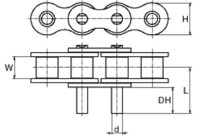 xích chốt dài, xích chốt dài 1 bên, xích đinh chốt dài, xích chốt dài 1 bên