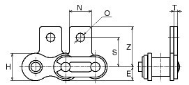 xích công nghiệp tai gá 1 bên má phẳng, xích tai gá